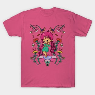 Cute chibi kissing girl art T-Shirt